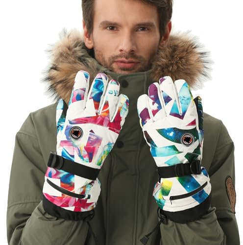 AROMA SEASON Beheizbare Handschuhe mit Akku für Männer und Frauen | Ideal für Skifahren und Snowboarden | Lindert Raynaud Syndrom | hohe Heiz- und Akkuleistung | Modell Colored S/M