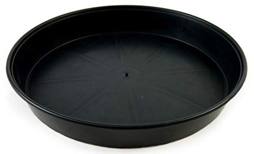 Muddy Hands Heavy Duty Black Round Plastic Plant Pot Saucer Planter Water Drip Tray Base Plate (1, 25cm)