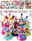 Glittery Garden Juego de 24 sombreros de fiesta de cumpleaños con calcomanías, divertidas artes y manualidades para niños. Recuerdos de fiesta temática de animales y monstruos, suministros de juego