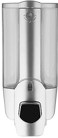 TopHomer Mattes Silber Seifenspender Wandmontage, 350ML ABS-Kunststoff Desinfektionsspender Seifenspender für Bad oder Küche Hotel