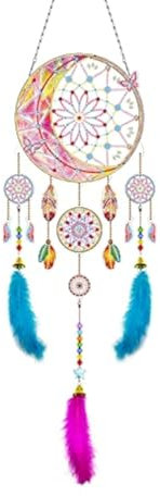EXQULEG Traumfänger 5D Diamond Painting,Traumfänger DIY Diamond Painting Kits Kinder,Acryl Traumfänger DIY Diamant Painting,für Wandbehang Wohnkultur Ornamente Handwerk (BMW04)
