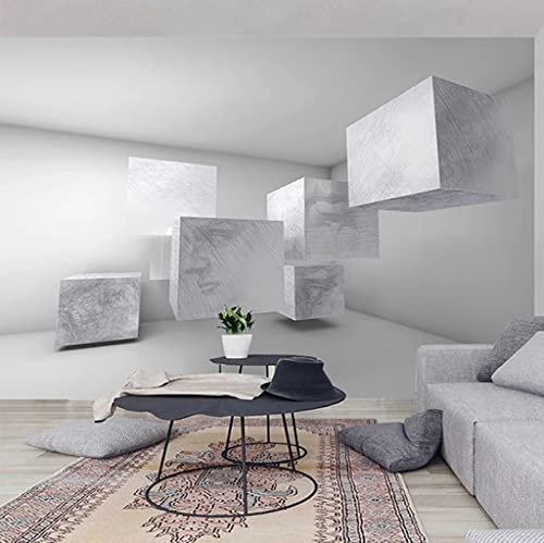 Fotomural Efecto 3D Papel Pintado Con Dibujo Geométrico Estéreo Mural No Tejido Sala De Estar Dormitorio Arte Creativo Decoración De Pared 400(W) X280(H) Cm