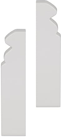 PROVISTON | Endkappen für | Sockelleiste | Berliner Profil | 16 x 80 mm | MDF foliert | Weiß | Hamburger Fußleiste | 2 Stück