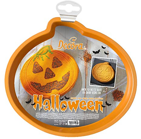 Decora 0075045 Stampo Zucca Arancione Ø 30 X H 5 Cm, Ideale Per Preparare Dei Gustosi Plumcake, In Robusto Metallo Antiaderente