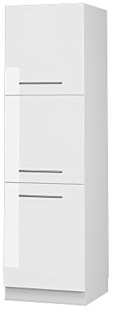 Vicco Oven housing cabinet Fame-Line, White High Gloss/White, 60 cm