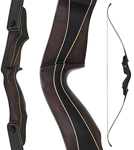 DRAKE ARCHERY Elite Riva - 62 Zoll - 20-60 lbs - Take Down Recurvebogen (50 lbs Rechtshand, Farbe: Truffle)