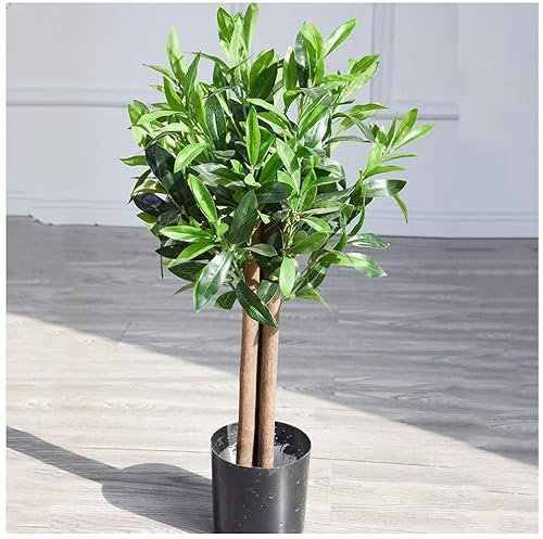 CAZARU Künstlicher Baum im Topf, lebensechte Blätter und Seidenblumen, Nachbildung des künstlichen Baums, stilvolle Nachbildung des Innenbaums, A 65 cm