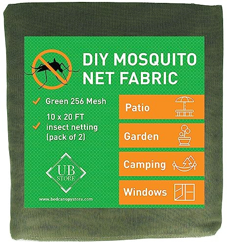 Filet Moustiquaire Vert 3x6 Mètres Lot de 2 | Anti-Insectes Jardin | Tissu pour Terrasse, Pergola, Balcon & Fenêtres | Maillage Fin à Découper