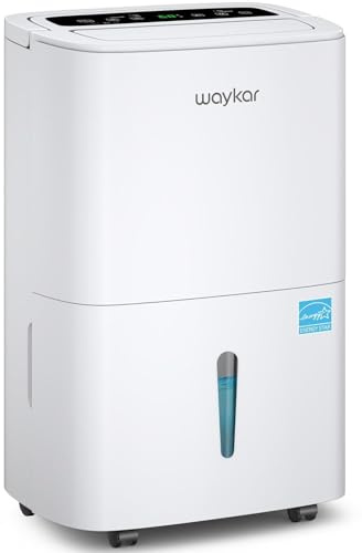 Waykar 120 Pints 2025 Energy Star Home Dehumidifier for Spaces up to 6,000 Sq. Ft, Ideal for Basement, Bathroom and Large Room with Drain Hose, Portable, Auto Defrost and Self-Drying