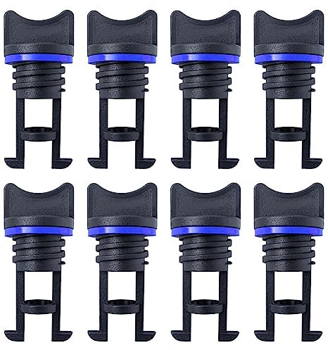 Asudaro 8 Stück Nylon Kajak Ablassstopfen, Boot Kajak Stecker Kit Kajak Gummi Stopfen Stopfen Kanustopfen Zubehör Gewinde Ablassstopfen Ersatz Mit Gummi Ring 3/4 Zoll 19 Mm Für Kajak, Beiboot, Kanu