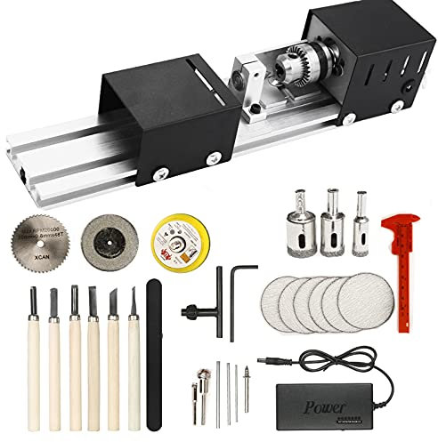 Mini Tour À Perles Polisseuse, Usinage CNC Pour Le Travail Du Bois Sur Table, Tour À Bois, Fraiseuse, Meulage, Perles De Polissage, Perceuse, Ensemble D'outils Rotatifs DC 24 V 800 W