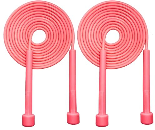 2 PCS PVC Speed Jump Rope - Adjustable Non-Slip Skipping Rope for Adults, Kids, Men & Women | Lightweight Fitness Rope for Home Gym, Fat Burning