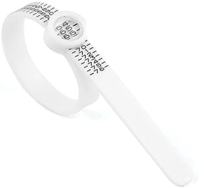 Ringmaßband, Ringgrößenmesser Ringgröße messen Ring Größe Fingerumfang ermitteln bestimmen Größenmesser Fingerumfang Fingergröße, Schwarz Weiß (Weiß)
