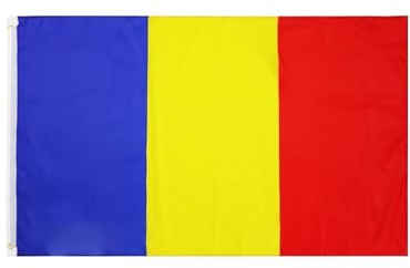 JCUIyon Bandera de Rumania de una Pieza, 3x5 pies, Banderas Nacionales rumanas de poliéster Colgantes con Ojales de latón
