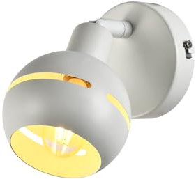 LQWELL® Wandleuchte Mattweiß Metall, LED Wandlampe Innen Wandbeleuchtung Wandspot im Retro-Industriestil, für Schlafzimmer Wohnzimmer Studio Bartheke Hotel Treppe Saal Keller