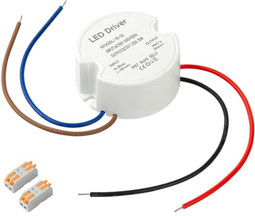 Karyoosi LED Trafo 12V, 230V auf 12V 15W 1.25A, Wasserdichtes IP67 Runder Transformator Für Beleuchtung im Innen- und Außenbereich
