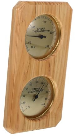 MAGICLULU Higrómetro De Humedad Interior Para Sauna y Hogar Termómetro Colgante De Madera Medidor De Temperatura y Humedad Accesorio Práctico Para Sauna Diseño Duradero y Seguro