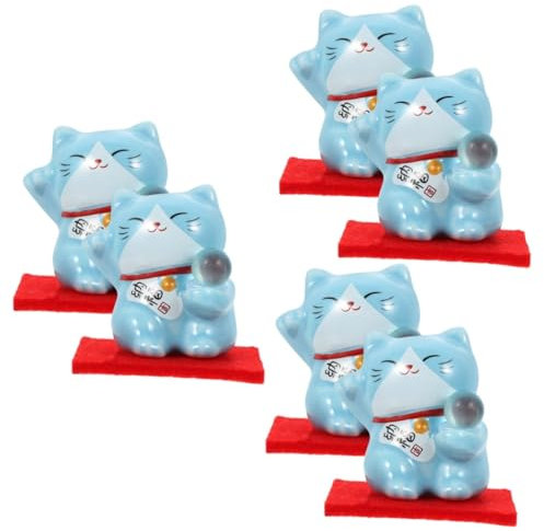 Cabilock Große Winkekatze 6 Stück Ornament Mini Segen Katzenfigur Desktop Katzendekoration Verheißungsvolle Katzenstatue Kätzchenfigur Verheißungsvolle Katzendekoration Kleine Katzenfigur Winkekatze