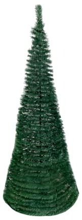 Acomoda Textil – Árbol de Navidad con Soporte para Decorar el Hogar y Comercio. Pino Artificial de Navidad Desmontable, Plegable y Resistente. (Cono, 81x210 cm)