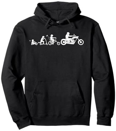 Motorbike Evolution, Funny Bike, Chopper Rider Evolution Pullover Hoodie
