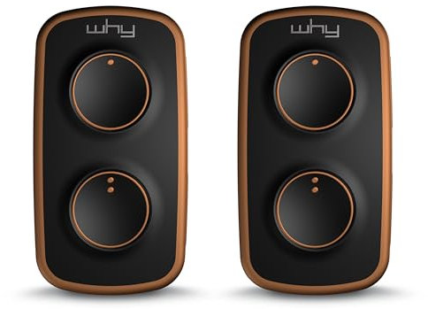 WHY EVO NOA MINI - Telecomando universale a 4 pulsanti - programmabile codice fisso o codice rotante - Frequenze 433 o 868 MHz - Per cancelli e porte del garage (Tabac Selvage Set di 2 telecomandi)