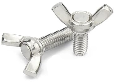 KSeSii 1 – 10 tornillos moleteados de cabeza de mariposa 304 de acero inoxidable 304, tornillos de ajuste sin herramientas, 1 – 10 unidades M3 M4 M5 M6 M8 M10 M12 (10 mm, 2 unidades M8)