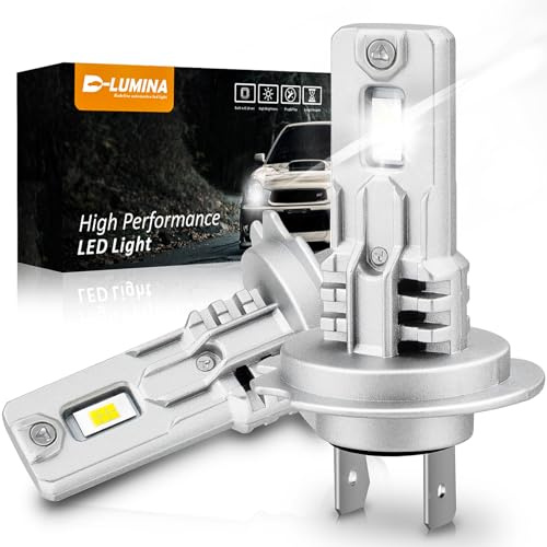 D-Lumina H7 LED-glödlampa CanBus, 100W 16000LM 6500K CSP-chip superljust bländande och halvljus,1:1 ersättningsdesign halogen lampa med icke-polaritet, Plug and Play, 2 st