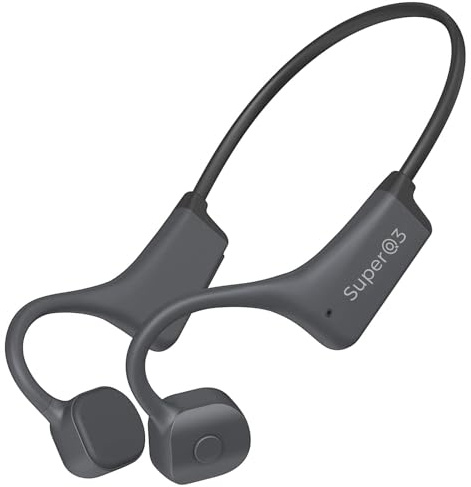 YouthWhisper Casque à conduction osseuse IP67 étanche sans fil Bluetooth 5.2 avec double micro CVC8.0 antibruit en silicone souple pour course à pied/salle de sport/appels