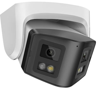 VEKELETE Telecamera IP panoramica 4K 8MP 180° Audio bidirezionale Rilevamento Umano Slot for Scheda SD Plug&Play(No Logo 4MP)