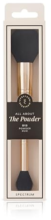 Spectrum The Powder & Brighten Dual-Ended Makeup Brush | D13 Duo for Setting, Sculpting & Radiant Finishing Touch | Vegan & Cruelty-Free