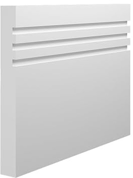 Grooved 3 Square MDF Skirting Board - 220mm x 18mm x 4200mm, White Primed (Pack of 4)