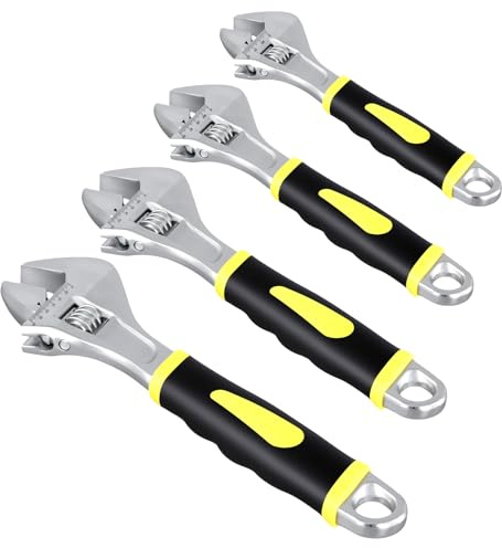 TAICHEUT Verstellbarer Schraubenschlüssel-Set, 15,2 cm, 20,3 cm, 25,4 cm, 25,4 cm, 25,4 cm, 30,5 cm, 30,5 cm, Karbonstahl, beweglicher Schraubenschlüssel, Multifunktionsschlüssel mit weichem Griff für
