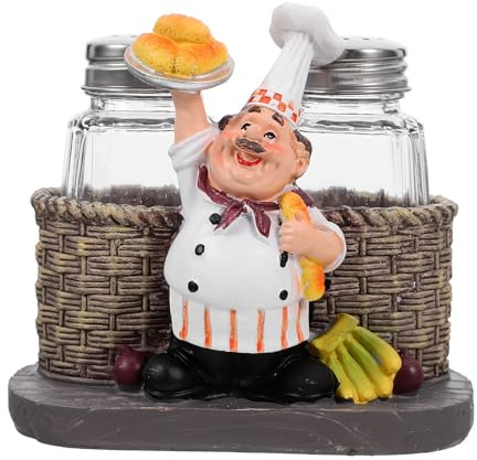 TOYANDONA Botella Condimento Chef Diseño Elegante Salero Pimentero Doble para Especias Cocina Compacto Duradero Regalo Cocineros