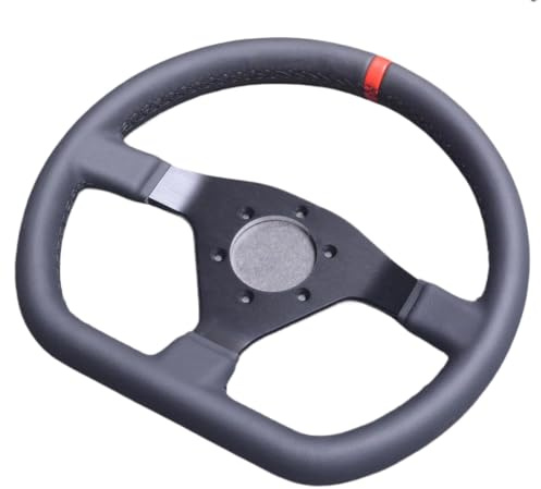 AFteweACN D Shape Steering Wheel 320mm 12.6inch Leather PC Video Game Gaming Car Driving Racing Sport Compatible With PC