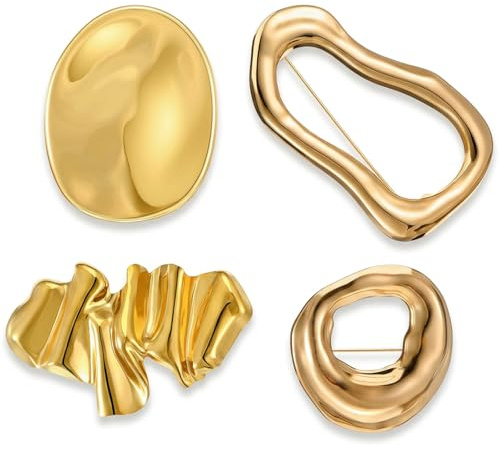 4-teiliges Set Brosche Gold, Brosche Damen, Elegante Brosches für Hochzeiten und kulturelle Veranstaltungen, Vielseitige für Kleidung