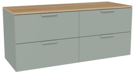 Vente-unique - Mobile sotto lavabo Avoreli - L 120cm x P 46cm x H 50cm - truciolato - verde acqua