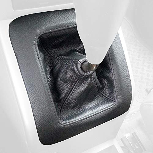 RedlineGoods Schaltsack Manschette (07-10) kompatibel mit Jeep Patriot 2007-17. Maßgeschneidert - Nicht universell. Echtes Top Qualitat Italienisches Alcantara. Schwarz mit Silberem Faden