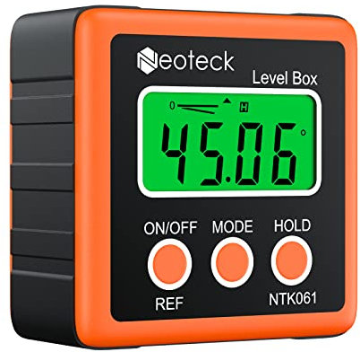Neoteck Digitaler LCD Winkelmesser Neigungsmesser Inklinometer Wasserdicht Bevel Box Winkelmessgerät Wasserwaage - Orange