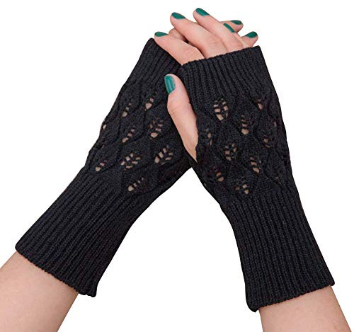 Amorar Frauen Winter Handschuhe Fingerlose Armwärmer Muffs Armstulpen Kurzarm Wrap Warmers Handstulpen Fäustlinge Hollow Wrist Warner Pulswärmer