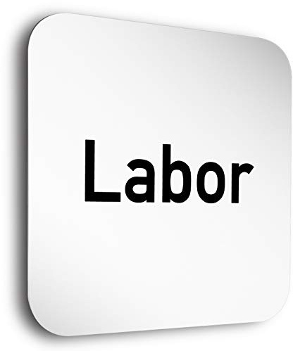 Türschilder24 Aluminium- Türschilder der Extraklasse! • Labor • In der Größe 150 x 150 mm • Besonderheit: unsichtbare 5mm Abstandhalter verleihen dem Türschild einen exklusiven schwebe Effekt