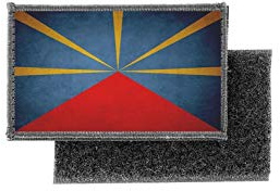 Patch ecusson imprime badge vintage drapeau ile de la reunion