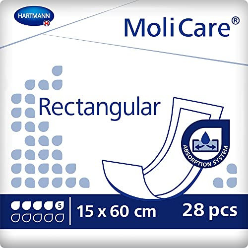 MoliCare Rectangular, Pannolone per Adulti Incontinenti, Monouso, Unisex, Assorbente, 5 Gocce, 28 pezzi