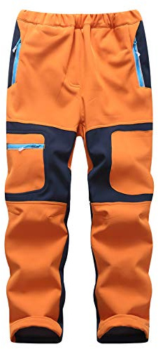 Echinodon Kinder Gefütterte Hose Softshellhose Winddicht Wasserabweisend Warm Jungen Mädchen Winter Outdoorhose Wanderhose