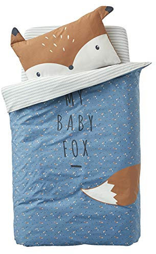 Vertbaudet Baby Bettbezug,Baby Fox blau 100X120