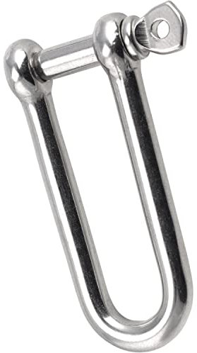 FASTON® Schäkel lang D=5 lange Form Edelstahl A4 V4A (2 Stück) Rund-Scheakel Rundschäkel Verbinder D-Schäkel Rostfrei Rund-Schäkel Schaekel mit Augbolzen