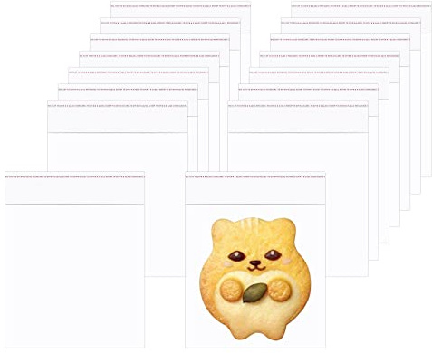 Sachet de Cellophane Adhésif 300 Pièces 8x8cm Sac en Plastique Transparent OPP Sacs d’Emballage Cellophane avec Fermeture Adhésive pour Sucette Biscuits Chocolat Bonbons(11 Tailles au Choix)