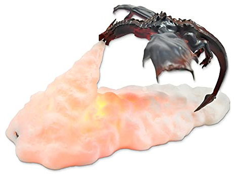 Drachenlampe aus 3D-Drucktechnik, feuerspeiender Drache, Smaug, Lampe mit warmem LED-Licht, per USB aufladbar, Drachen-Nachtlicht, Geschenk für das Kinderzimmer