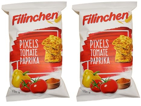 2er Pack Filinchen Pixels Tomate-Paprika 2 x 100 g Snack Knabberzeug