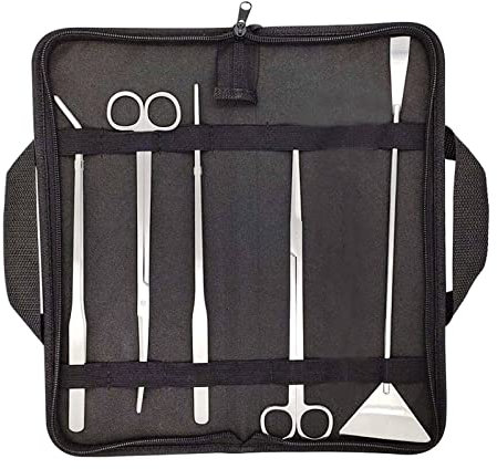 Bitray Aquarium-Werkzeug-Set, 6-in-1, Edelstahl-Schere, Pflanzen-Werkzeug-Set für Aquarien, Wasserpflanzen, Pinzette