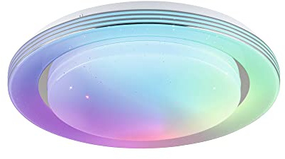 Paulmann 70546 LED Ceiling light Rainbow mit Regenbogeneffekt incl. 1x22 W Dimmable dynamicRGBW Farbsteuerung Chrom, white Kunststoff, Metall 3000 K